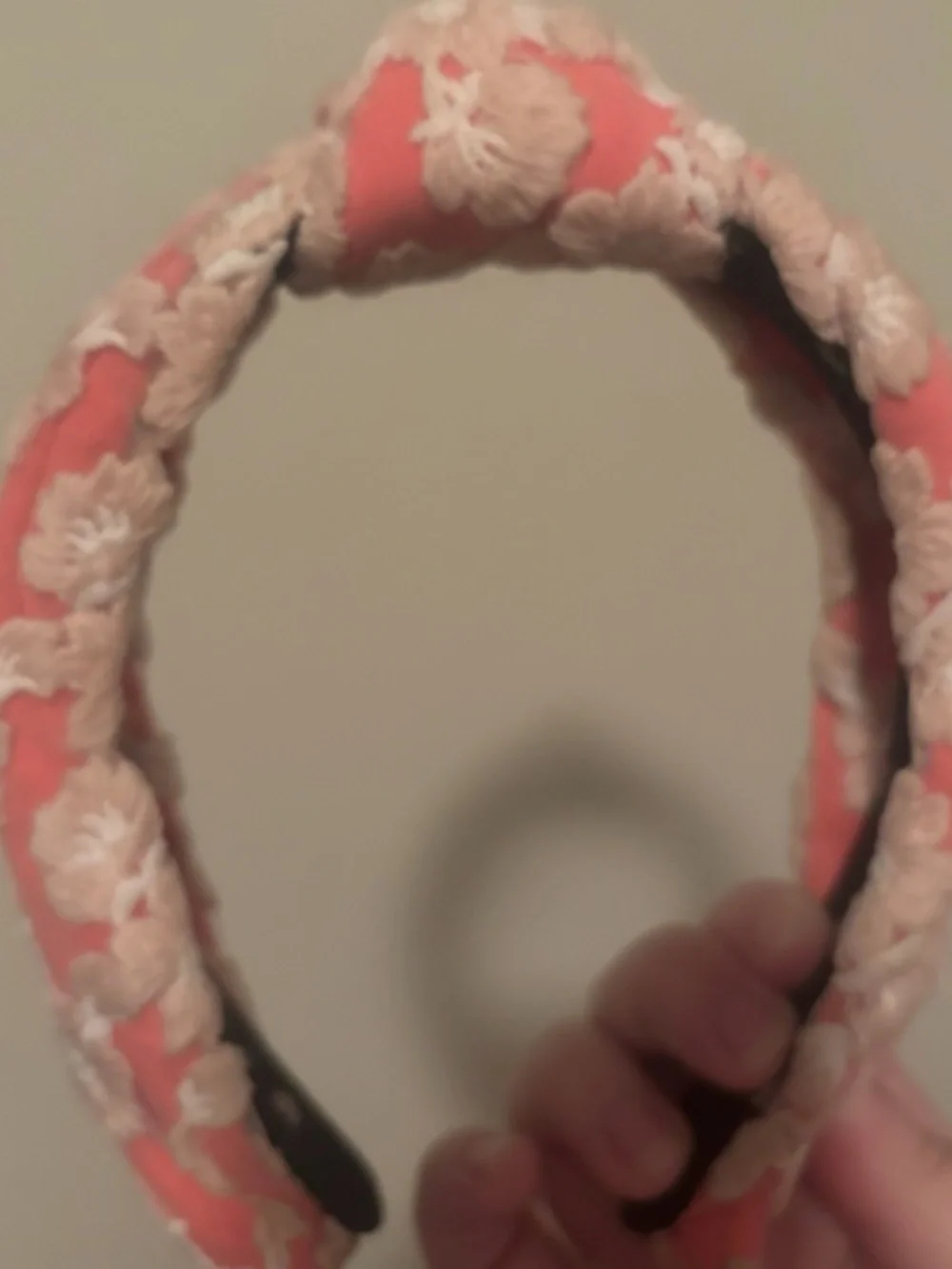 Lele Sadoughi Pink Magnolia Floral Lace Embroidered Headband